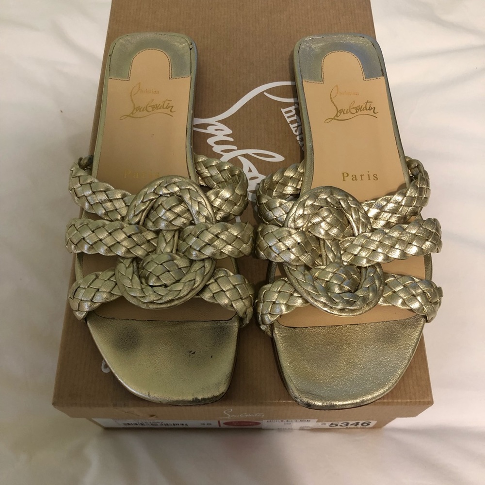 Christian Louboutin Gold Sandals Size 6